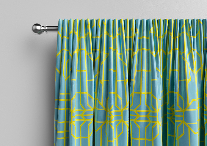 Bamboo Candy, Yellow Blue - Made To Measure Curtains - Image 10